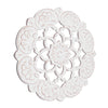 Traditional Hand-Carved India Wood Medallion, Large - White (24")